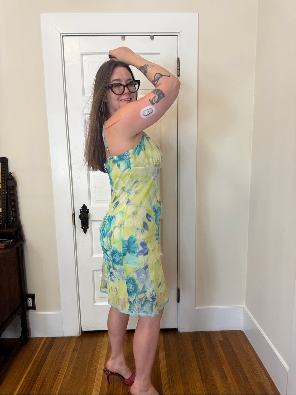 Y2K Vintage California Concepts floral slip dress Sz M - Picture 2 of 7
